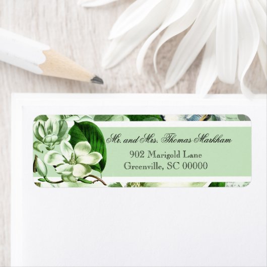 Chickadees en Magnolias Aangepaste Adresetiketten Etiket (Insitu)