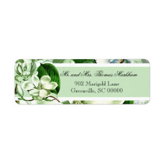 Chickadees en Magnolias Aangepaste Adresetiketten Etiket