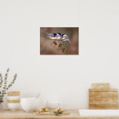 CHICKADEES EN PINECONES VAN SHARON SHARPE POSTER (Keuken)