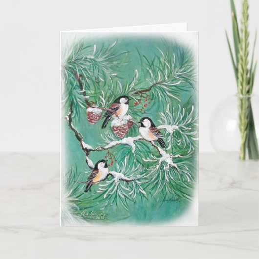Chickadees et carte de pin (Devant)
