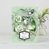 Chickadees et Magnolias 5x7 Faire-part de mariage (Debout devant)