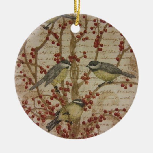 Chickadees Keramisch Ornament (Voorkant)