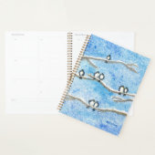 Chickadees on Tree Branches in Winter Snow Notebo Planner (Display)