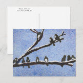 Chickadees sur les branches de neige Carte postale (Devant / Derrière)