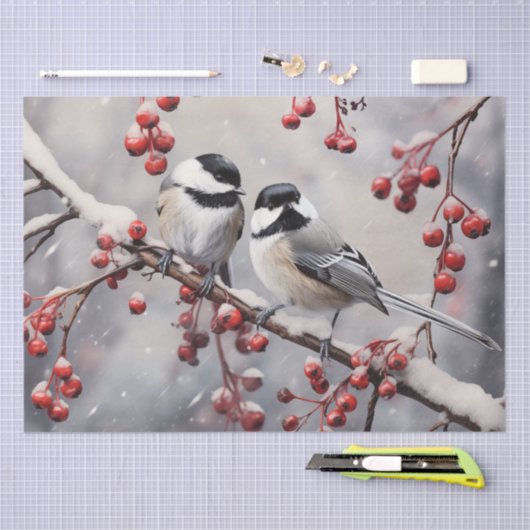 Chickadees Tissuepapier (Craft)