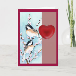 chickadees-valentijn feestdagen kaart