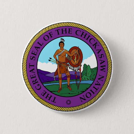 Chickasaw Nation Seal Ronde Button 5,7 Cm (Voorkant)