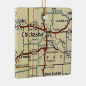 Chickasha OK kaart Keramisch Ornament (Rechts)