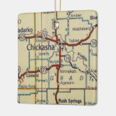 Chickasha OK kaart Keramisch Ornament (Links)