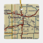 Chickasha OK kaart Keramisch Ornament (Voorkant)