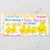 Chicken 1 Baby shower Invitation Kaart (Voorkant / Achterkant)