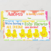 Chicken 2 Baby shower Invitation Kaart (Voorkant / Achterkant)