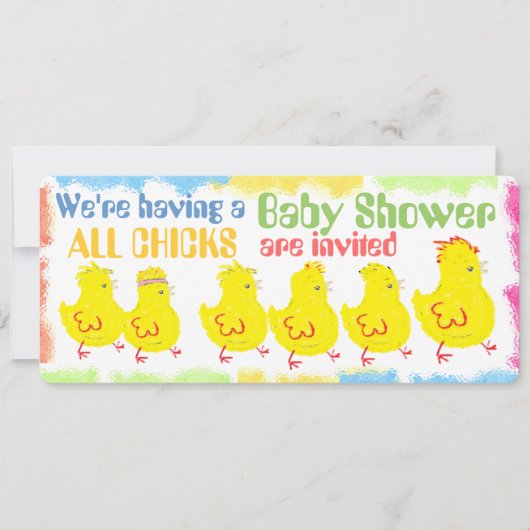 Chicken 2 Baby shower Invitation Kaart (Voorkant)