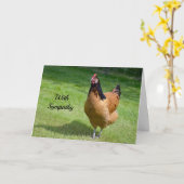 Chicken 3 Sympathy Card Kaart (Gele Bloem)