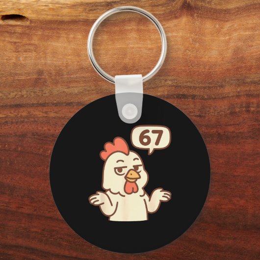 Chicken 67 Meme Six Seven Funny Gen Alpha Sleutelhanger (Voorkant)