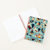 Chicken and Rooster Design Personaliseren Notitieboek (Binnen)