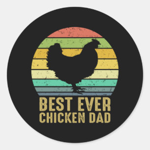 Chicken Art Best Ever Chicken Pap Ronde Sticker