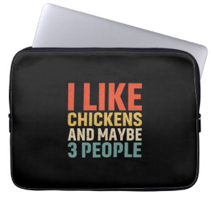Chicken Art I hou van kippen Laptop Sleeve