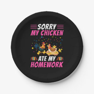 Chicken Art My Chicken Ate My Homework Papieren Bordje