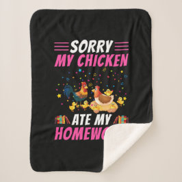 Chicken Art My Chicken Ate My Homework Sherpa Deken