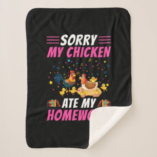 Chicken Art My Chicken Ate My Homework Sherpa Deken