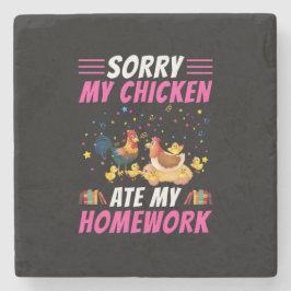 Chicken Art My Chicken Ate My Homework Stenen Onderzetter