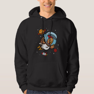 Chicken Astronaut in Space Poultry Farming Lover Hoodie