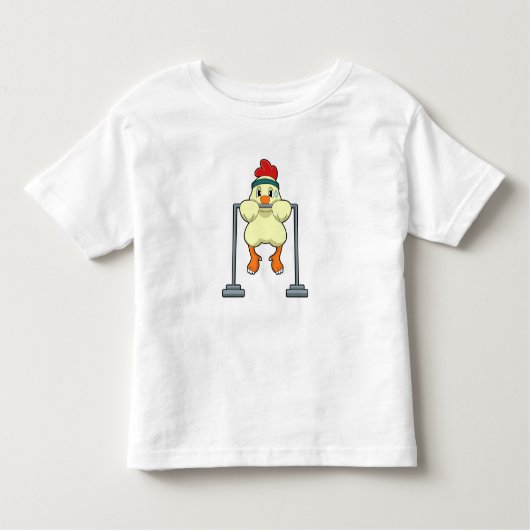 Chicken at Fitness Pull-ups Kinder Shirts (Voorkant)