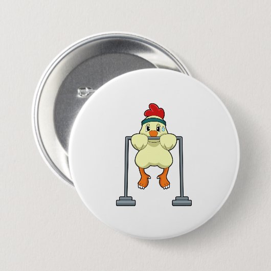 Chicken at Fitness Pull-ups Ronde Button 7,6 Cm (Voorkant /achterkant)