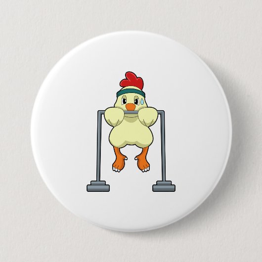 Chicken at Fitness Pull-ups Ronde Button 7,6 Cm (Voorkant)