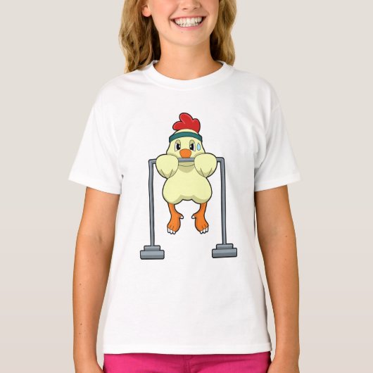 Chicken at Fitness Pull-ups T-shirt (Voorkant)
