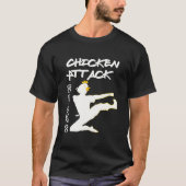 Chicken Attack Go White Ninja Meme T-shirt (Voorkant)