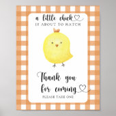 Chicken baby shower - Bedankt voor je komst Poster (Voorkant)