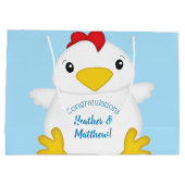Chicken Baby shower Blue Boy Groot Cadeauzakje (Achterkant)