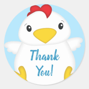 Chicken Baby shower Blue Boy Ronde Sticker