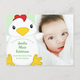 Chicken Baby shower Boerderij Briefkaart