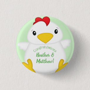 Chicken Baby shower Boerderij Ronde Button 3,2 Cm