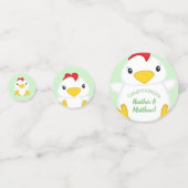 Chicken Baby shower Green Confetti (Achterkanten)