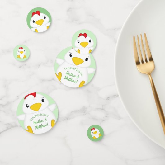 Chicken Baby shower Green Confetti (Groep)