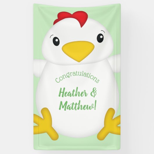 Chicken Baby shower Green Spandoek (Verticaal)