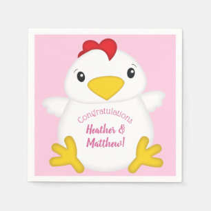Chicken Baby shower Roze Boerderij Servet