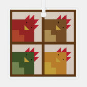 Chicken Barn Quilt Metal Ornament (Achterkant)