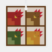 Chicken Barn Quilt Metal Ornament (Voorkant)