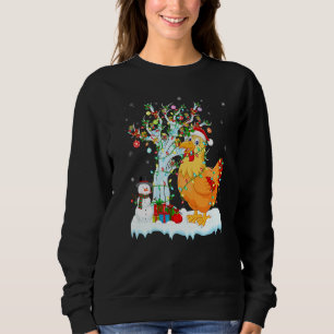 Chicken Bird Xmas Tree Lighting Santa Hat Chicken Trui