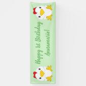 Chicken Birthday Party Green Spandoek (Verticaal)