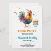 Chicken Birthday Party Invitation (Devant / Derrière)