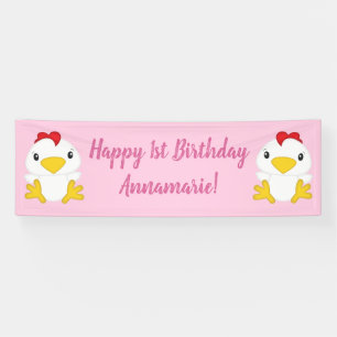 Chicken Birthday Party roze Spandoek