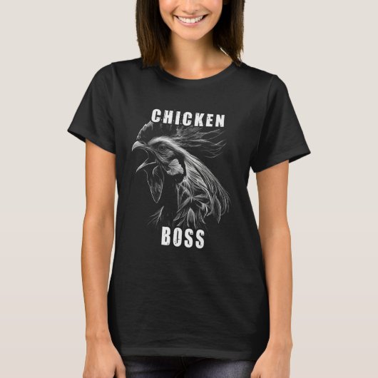 Chicken Boss cooler Hahn für Landwirt oder Bauer T-shirt (Voorkant)
