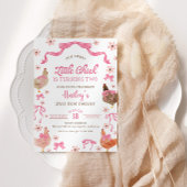 Chicken & Bow Birthday Invitation