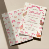 Chicken & Bow Birthday Invitation
